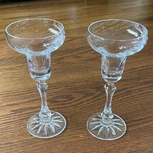 Towle Crystal Vintage Candlesticks over 24% lead 7” tall 3” base NWT